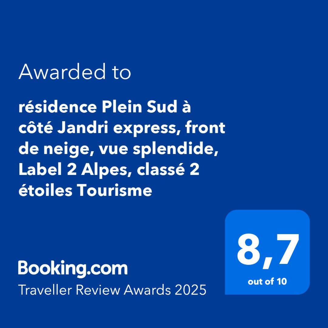 Residence Plein Sud A Cote Jandri Express, Front De Neige, Vue Splendide, Label 2 Alpes, Classe 2 Etoiles Tourisme 레두잘프 외부 사진